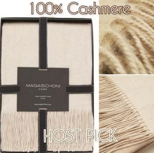 Magaschoni Cashmere Fringe Throw Soft Cozy Warm Luxury SALE